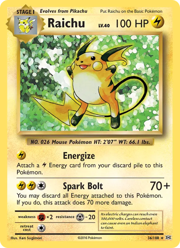 Raichu, Pokémon card