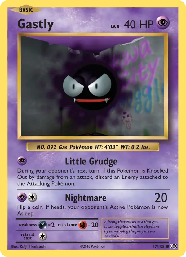 Gastly, Pokémon card