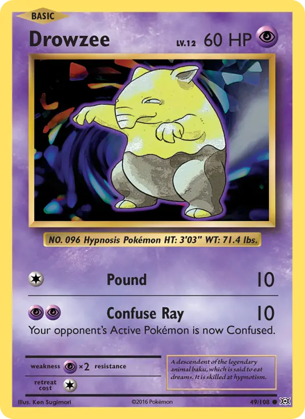 Drowzee, Pokémon card