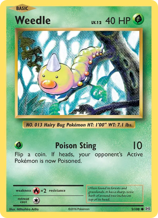 Weedle, Pokémon card