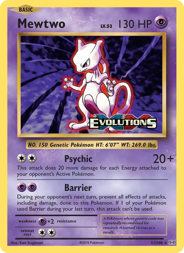 Mewtwo, Pokémon card