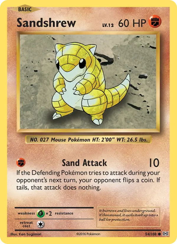 Sandshrew, Pokémon card