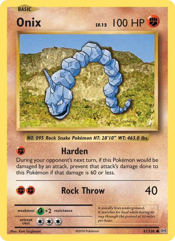 Onix, Pokémon card