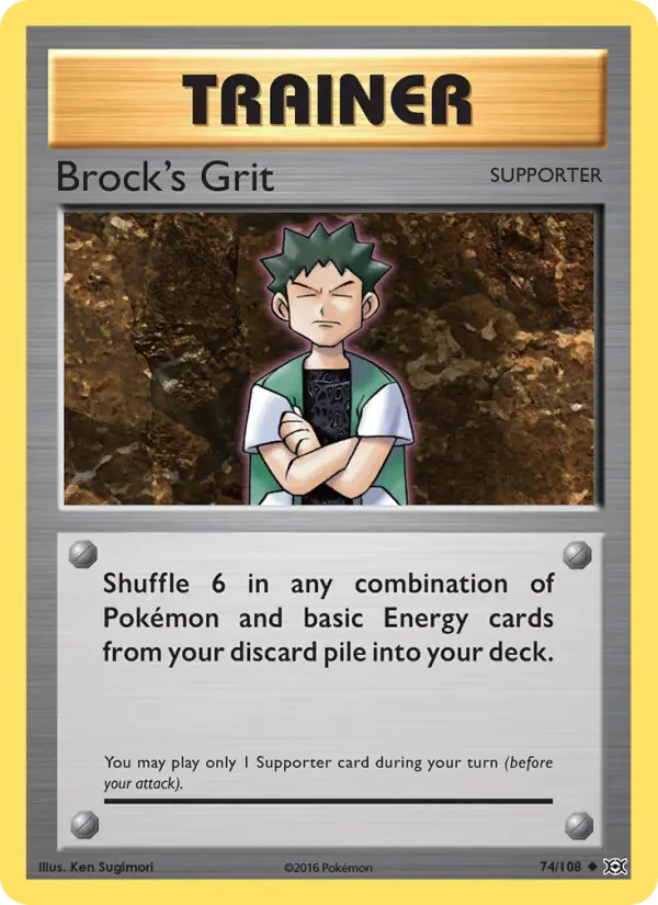 Brock's Grit, Pokémon card