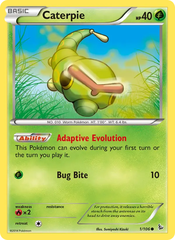 Caterpie, Pokémon card