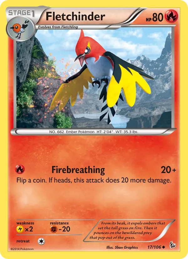 Fletchinder, Pokémon card