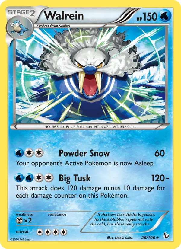 Walrein, Pokémon card