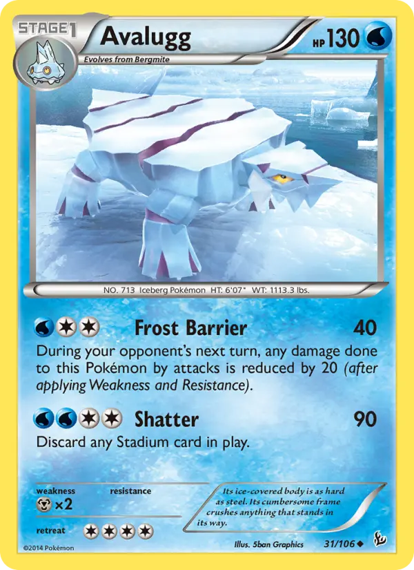 Avalugg, Pokémon card