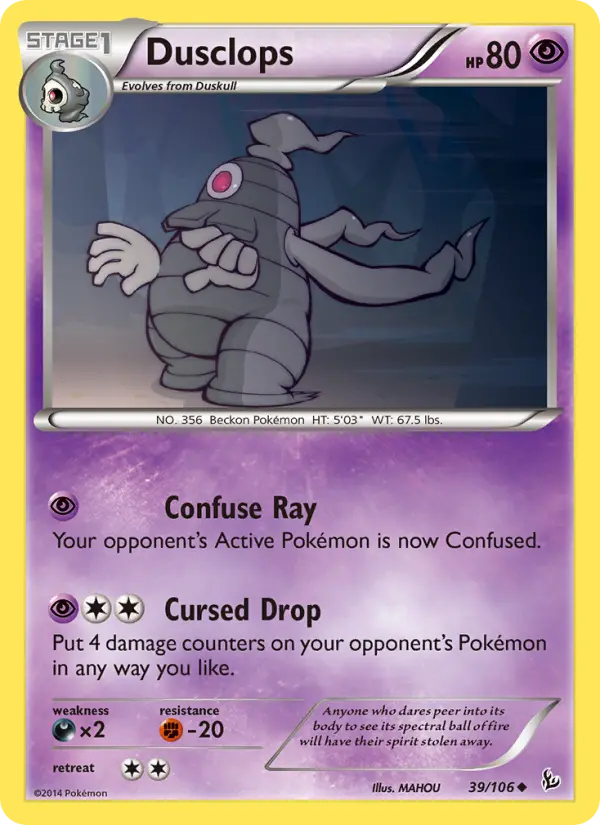 Dusclops, Pokémon card