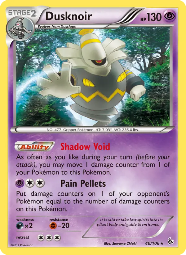 Dusknoir, Pokémon card