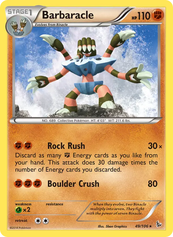 Barbaracle, Pokémon card