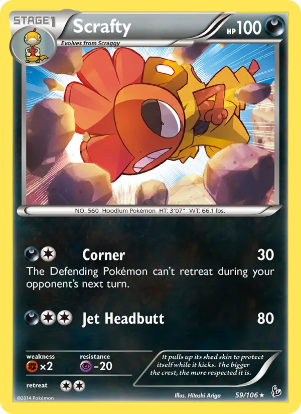 Scrafty, Pokémon card