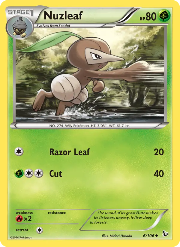 Nuzleaf, Pokémon card