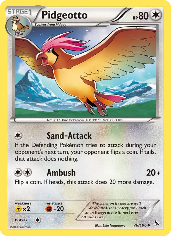 Pidgeotto, Pokémon card