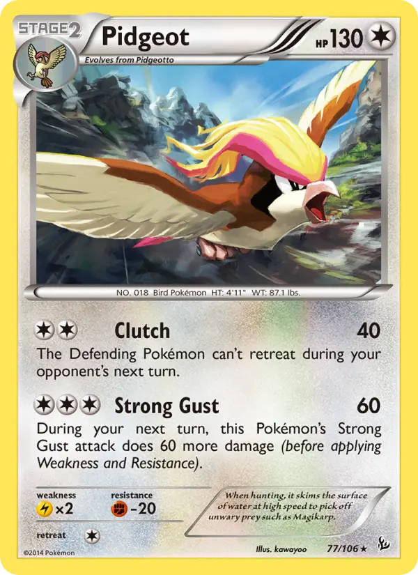 Pidgeot, Pokémon card