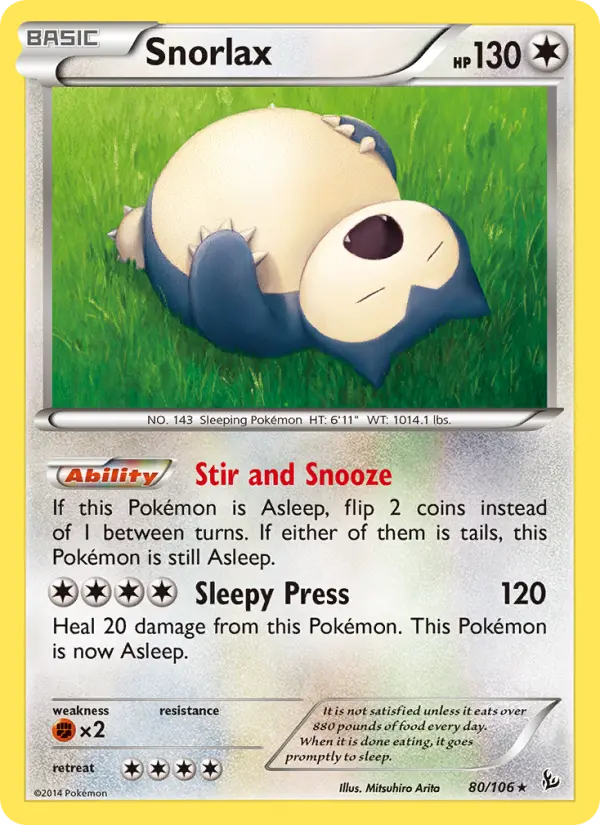 Snorlax, Pokémon card