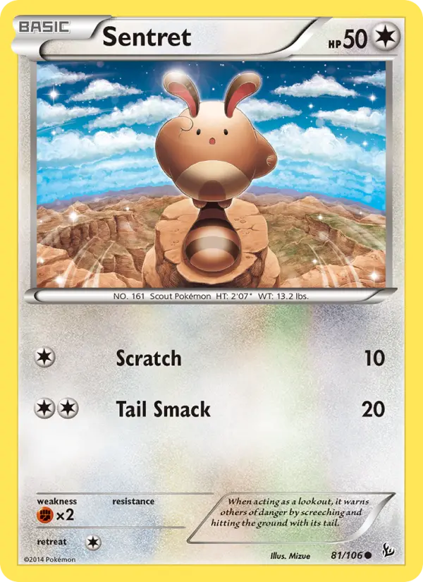 Sentret, Pokémon card