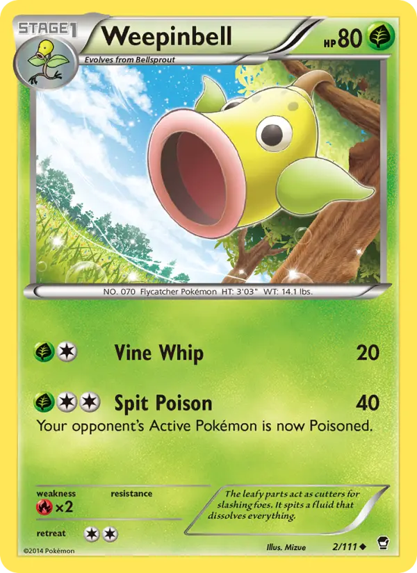 Weepinbell, Pokémon card