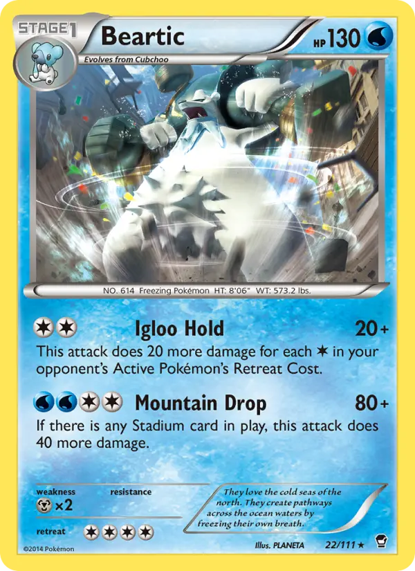 Beartic, Pokémon card