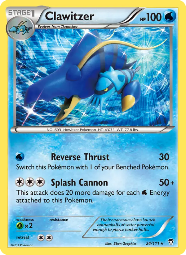Clawitzer, Pokémon card