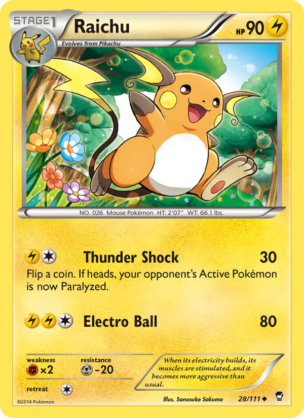 Raichu, Pokémon card
