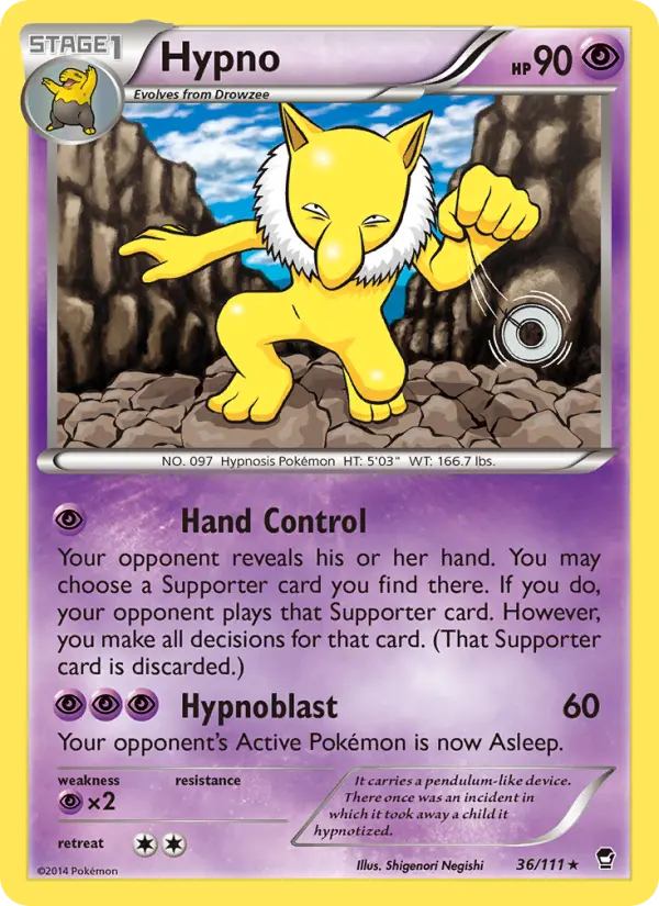 Hypno, Pokémon card