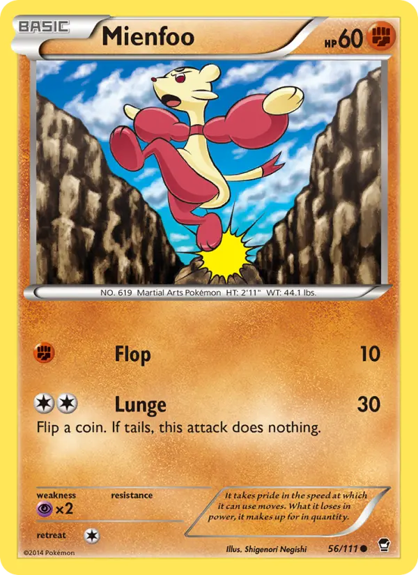 Mienfoo, Pokémon card