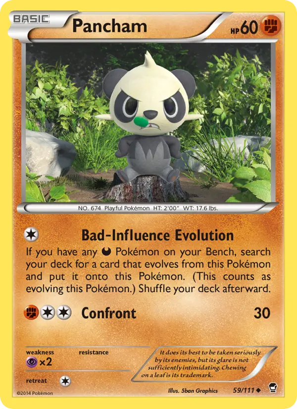 Pancham, Pokémon card