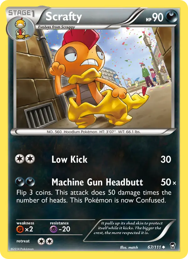 Scrafty, Pokémon card