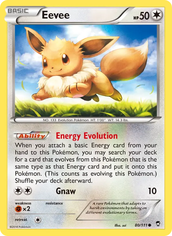 Eevee, Pokémon card
