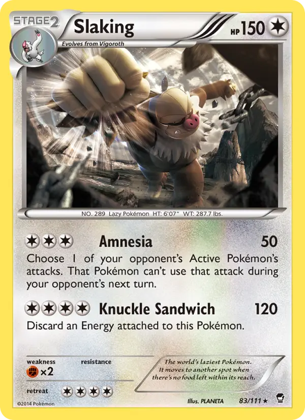 Slaking, Pokémon card