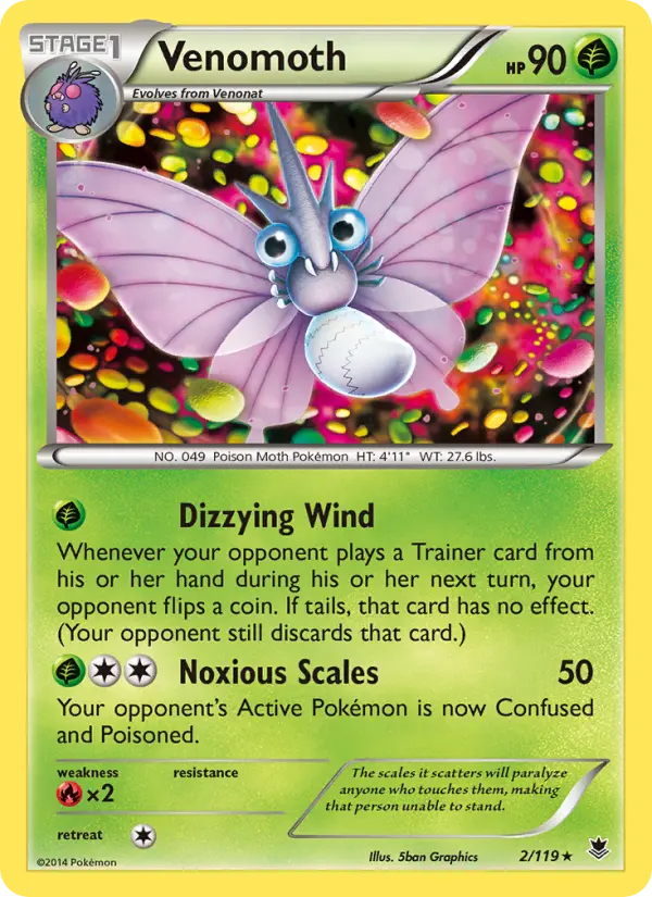 Venomoth, Pokémon card