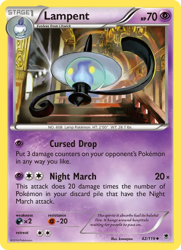 Lampent, Pokémon card