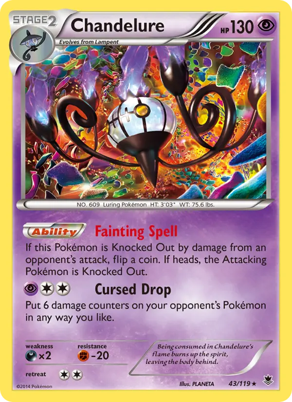 Chandelure, Pokémon card