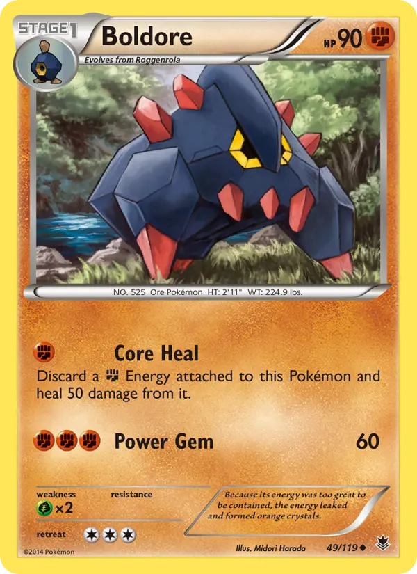 Boldore, Pokémon card