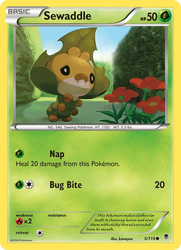 Sewaddle, Pokémon card