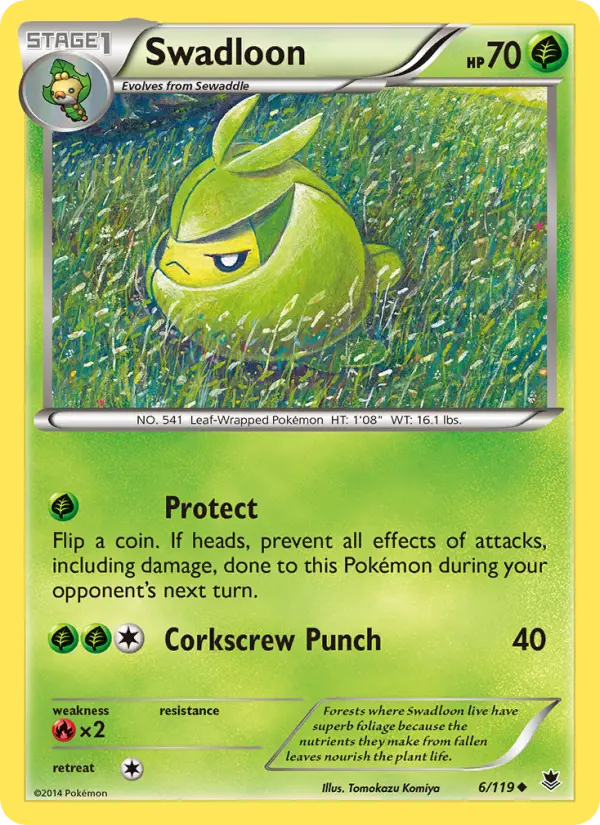 Swadloon, Pokémon card