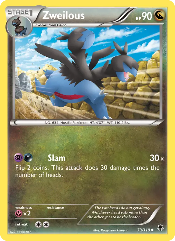 Zweilous, Pokémon card