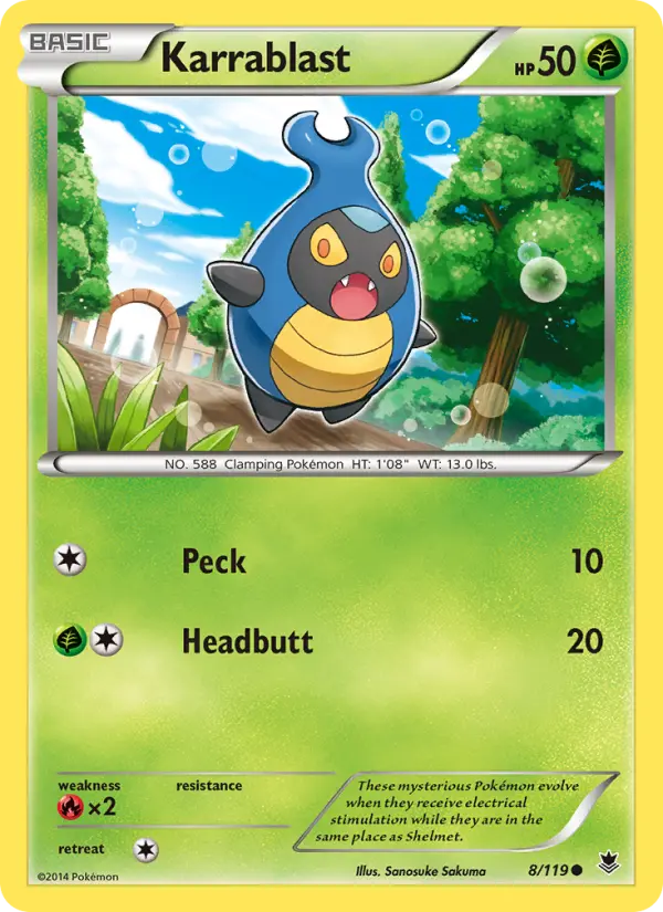 Karrablast, Pokémon card