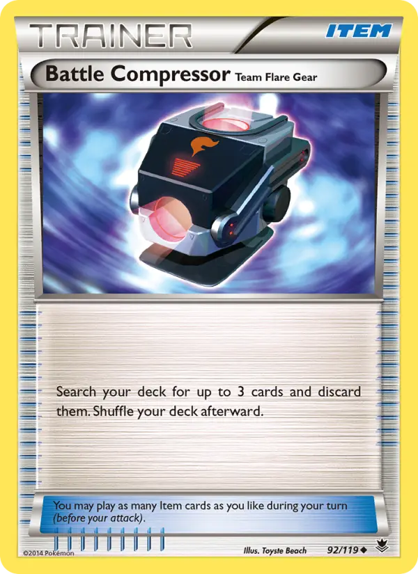 Battle Compressor Team Flare Gear, Pokémon card