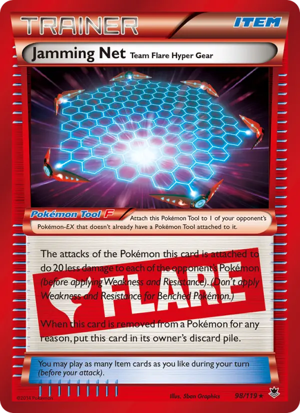 Jamming Net Team Flare Hyper Gear, Pokémon card