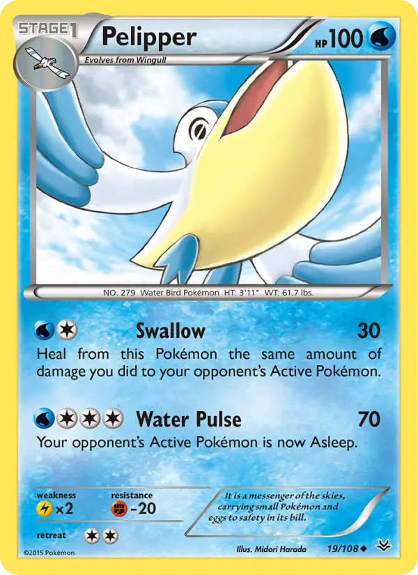Pelipper, Pokémon card