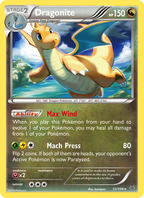 Dragonite, Pokémon card