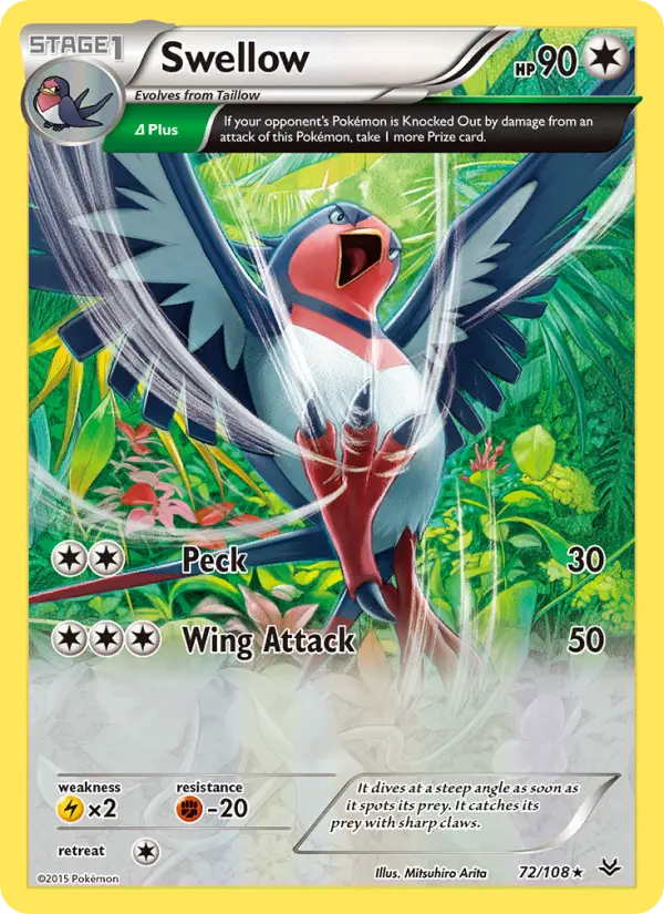 Swellow, Pokémon card
