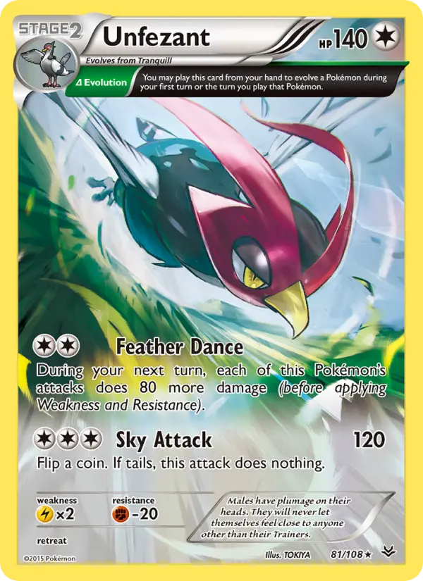 Unfezant, Pokémon card