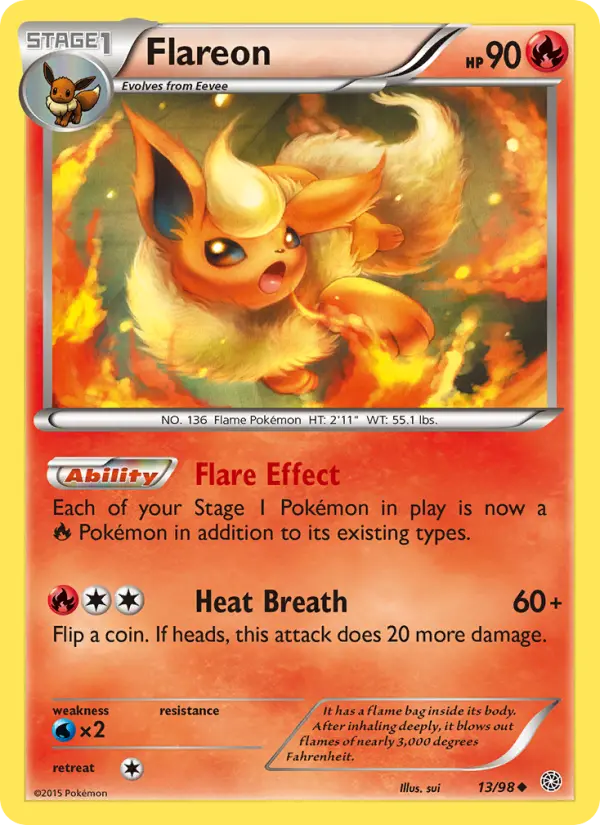 Flareon, Pokémon card