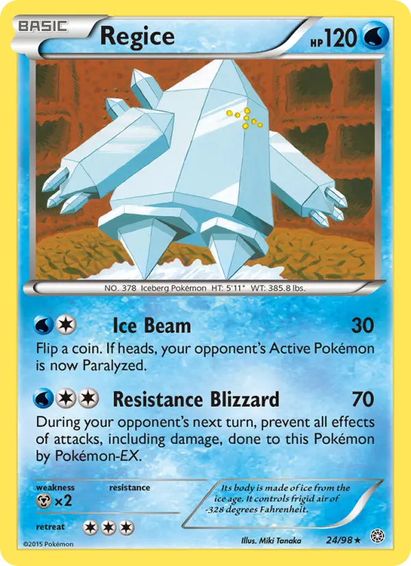 Regice, Pokémon card
