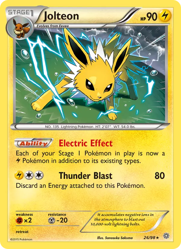 Jolteon, Pokémon card