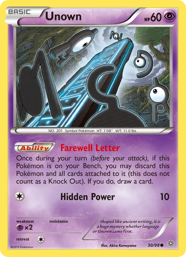 Unown, Pokémon card