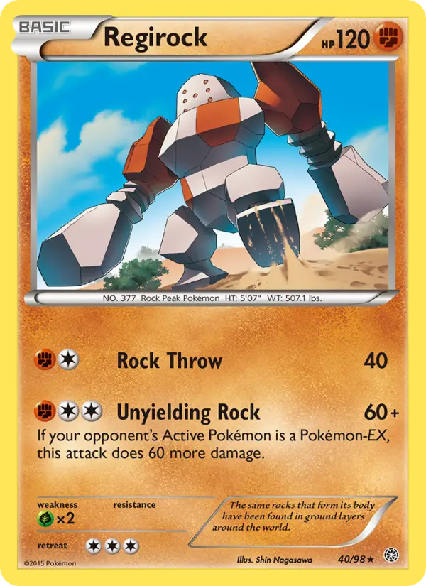 Regirock, Pokémon card